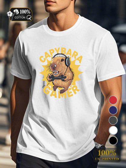 CAPYBARA GAMER Men's pure cotton Tshirt Comfort Fit