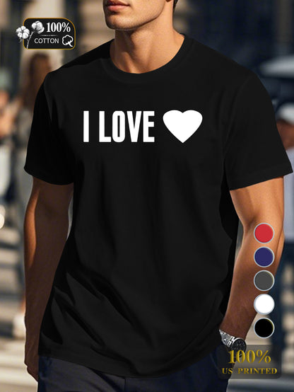 I LOVE Men's pure cotton Tshirt Comfort Fit