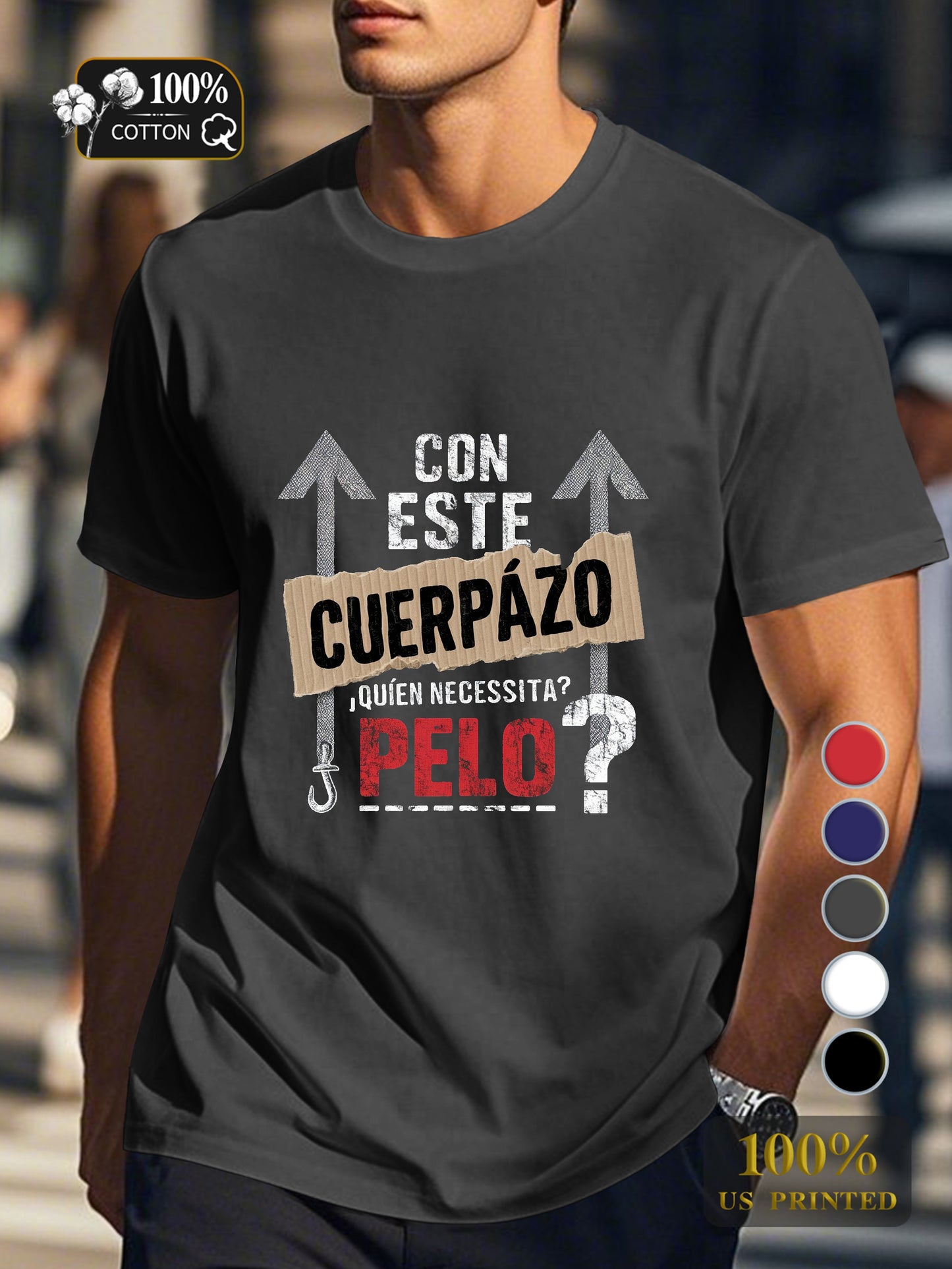 Spanish humorous illustration Men's pure cotton Tshirt Comfort Fit