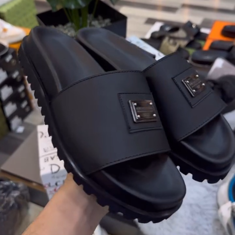 Comfortable Leather Non-slip Slippers