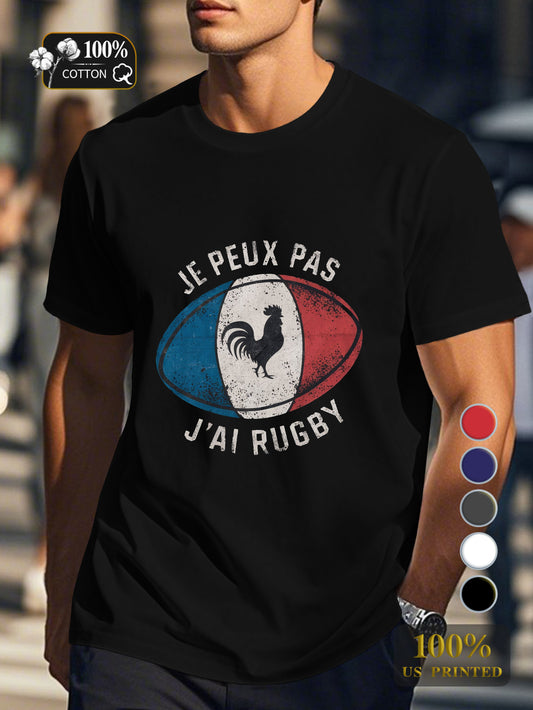 I CAN T I HAVE RUGBY design Men's pure cotton Tshirt Comfort Fit