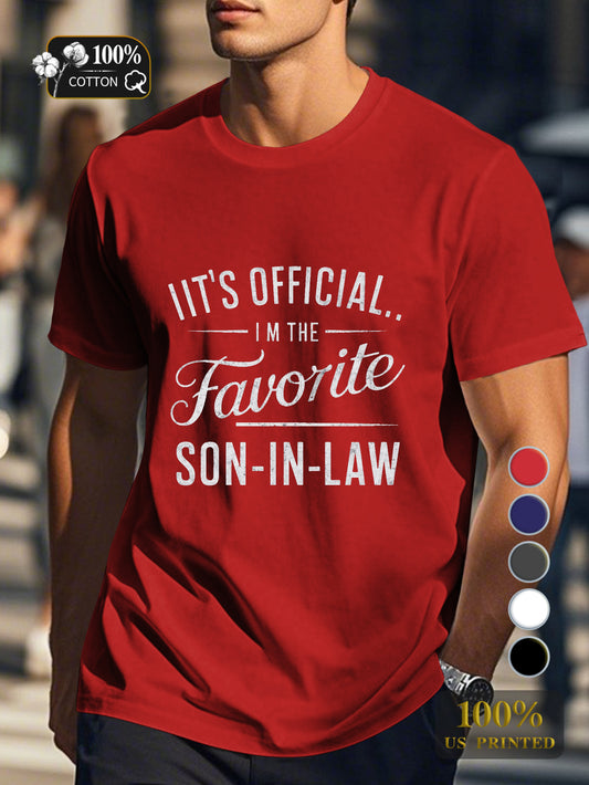 Favorite SON IN LAW illustration Men's pure cotton Tshirt Comfort Fit