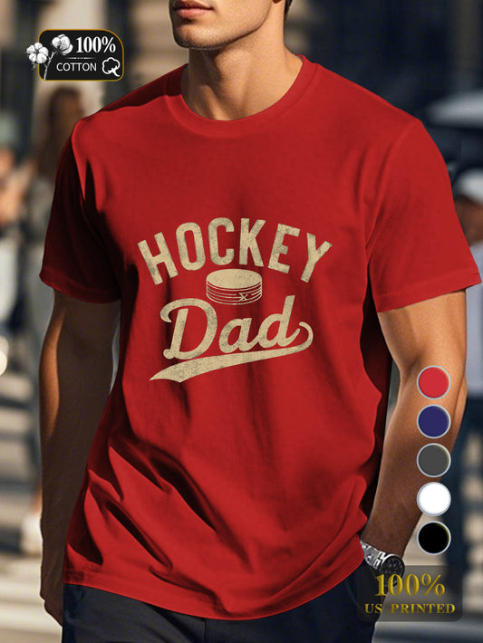 Vintage hockey themed design Men's pure cotton Tshirt Comfort Fit