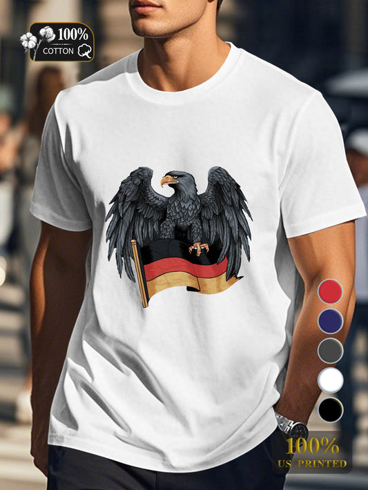 eagle with German flag Men's pure cotton Tshirt Comfort Fit