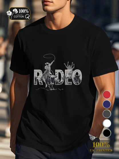 RODEO with detailed scenes Men's pure cotton Tshirt Comfort Fit