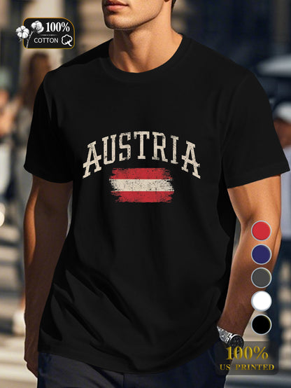AUSTRIA vintage design Men's pure cotton Tshirt Comfort Fit