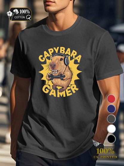 CAPYBARA GAMER Men's pure cotton Tshirt Comfort Fit