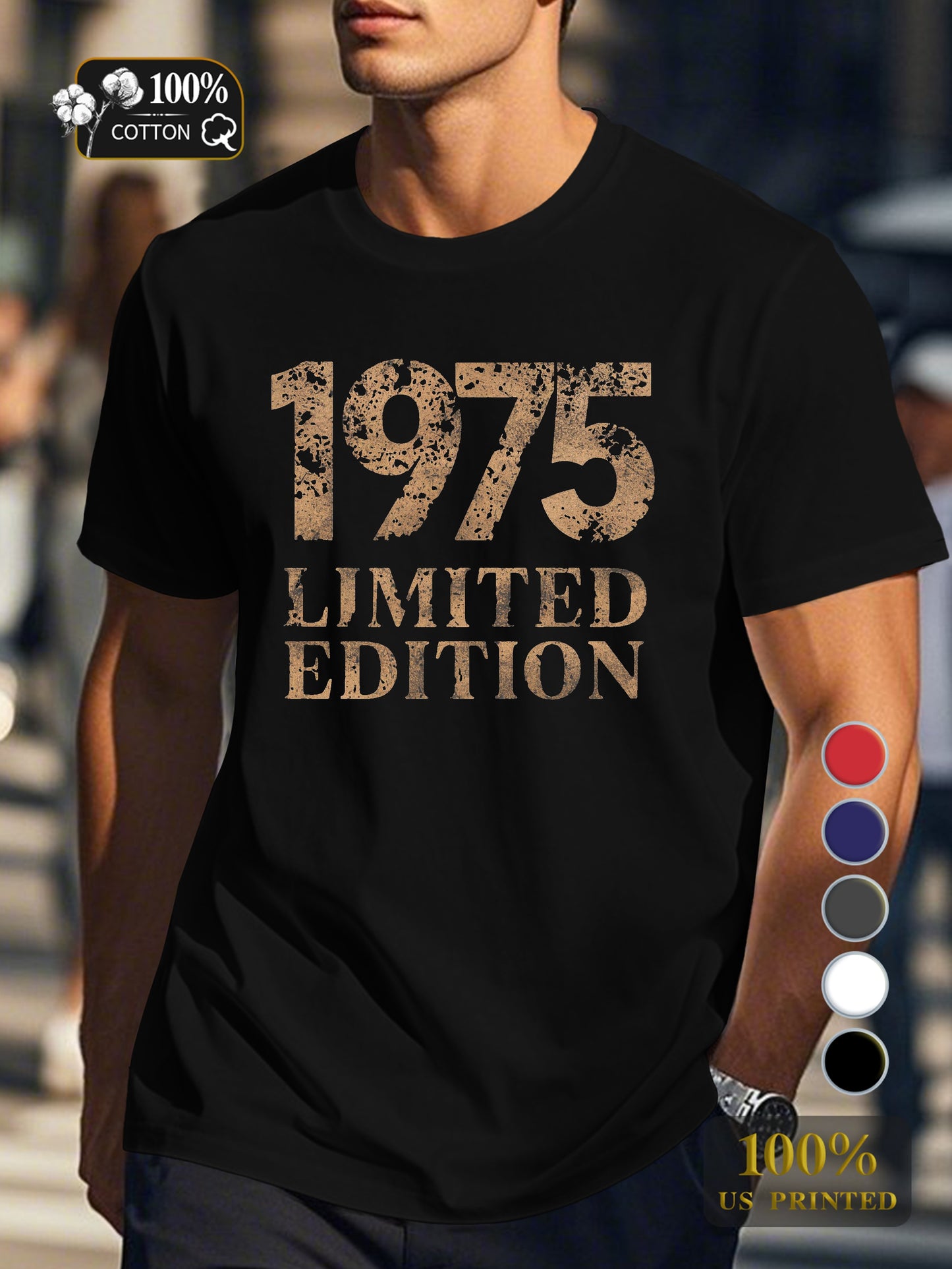 1975 Men's pure cotton Tshirt Comfort Fit