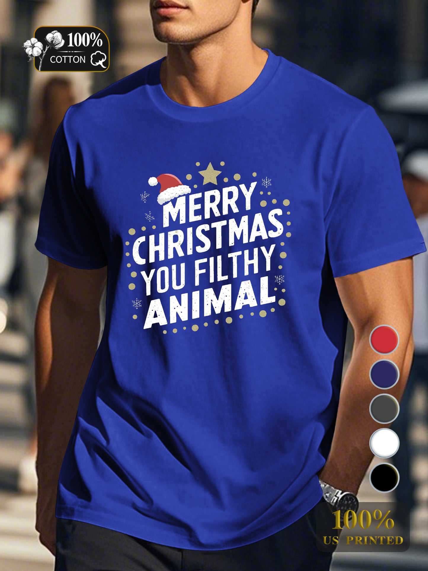 MERRY CHRISTMAS YOU FILTHY ANIMAL Men's pure cotton Tshirt Comfort Fit