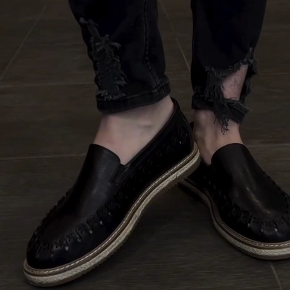 Men's Genuine Leather Canvas Shoes