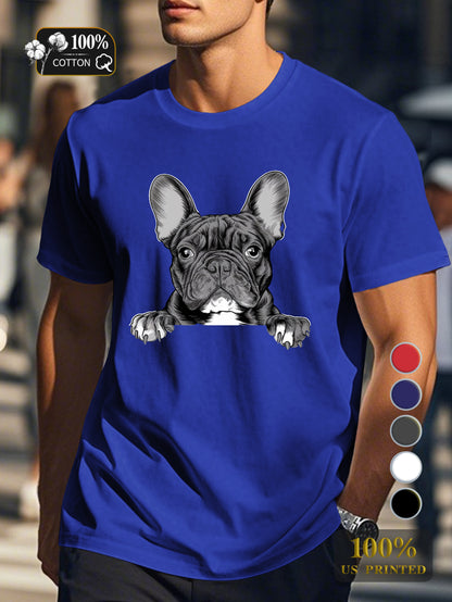 French Bulldog silhouette Men's pure cotton Tshirt Comfort Fit