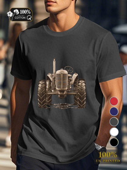 nostalgic vintage tractor Men's pure cotton Tshirt Comfort Fit