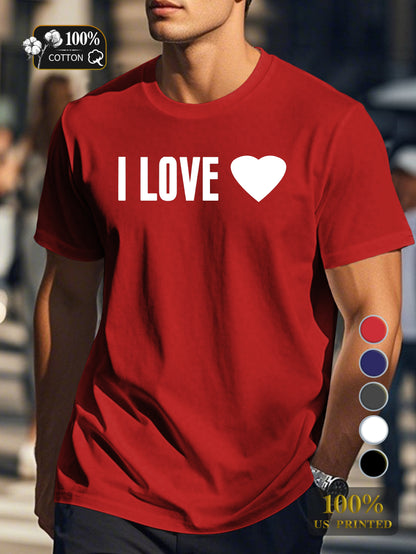 I LOVE Men's pure cotton Tshirt Comfort Fit