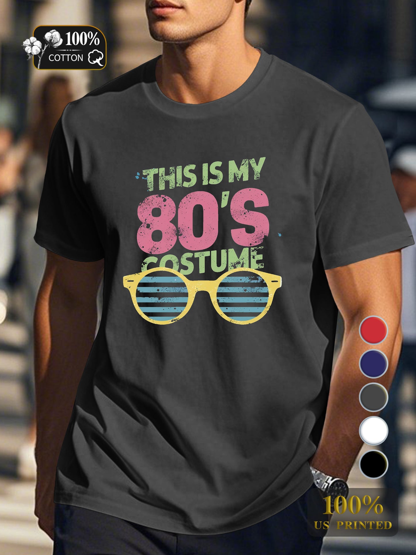 80 S costume design Men's pure cotton Tshirt Comfort Fit