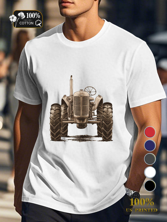 nostalgic vintage tractor Men's pure cotton Tshirt Comfort Fit
