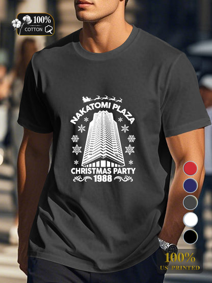 nakatomi plaza Men's pure cotton Tshirt Comfort Fit