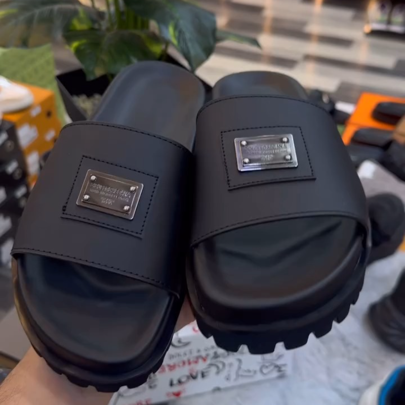 Comfortable Leather Non-slip Slippers