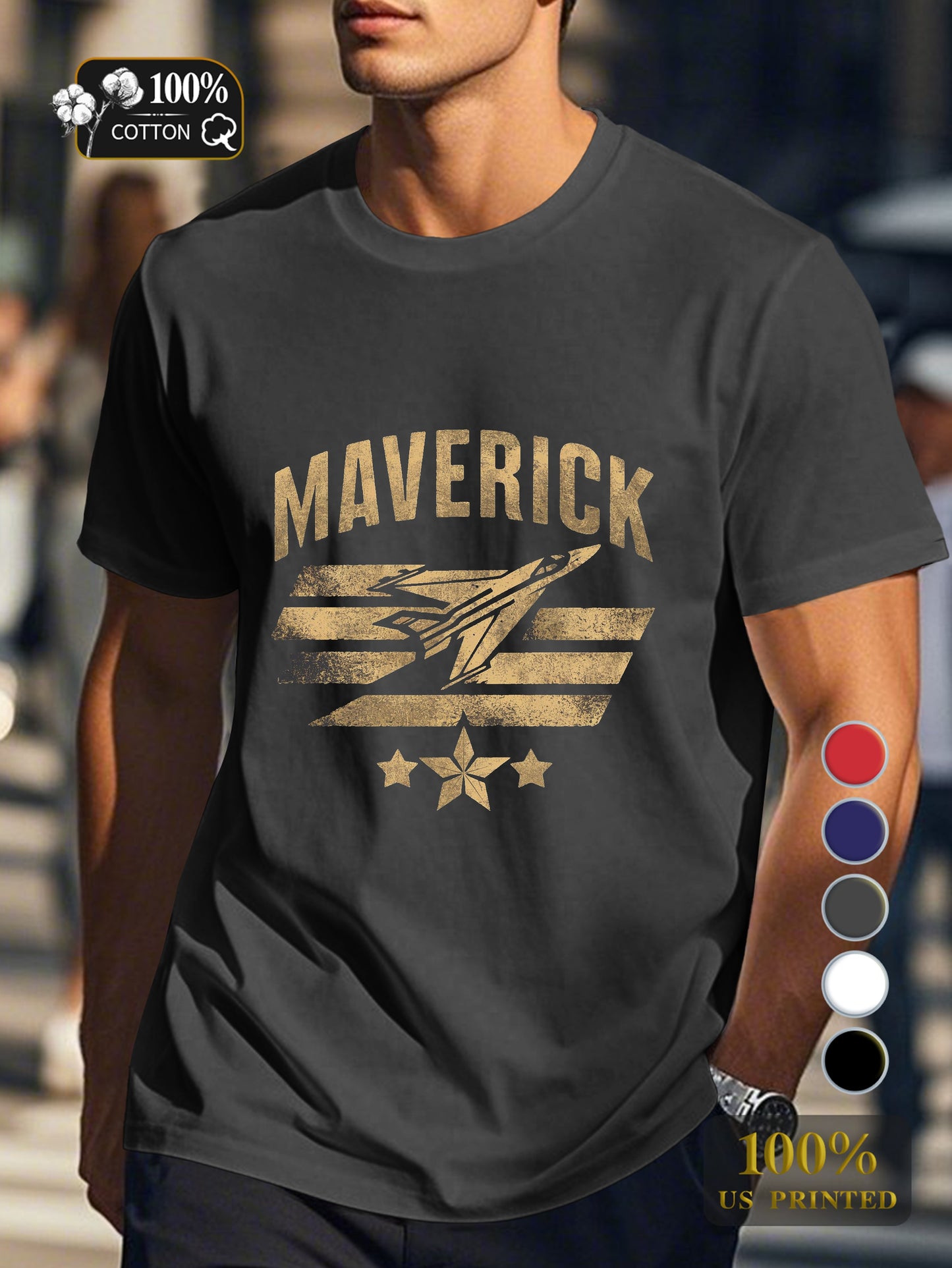 MAVERICK Men's pure cotton Tshirt Comfort Fit