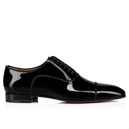 LaceUp Patent Leather Black Oxfords