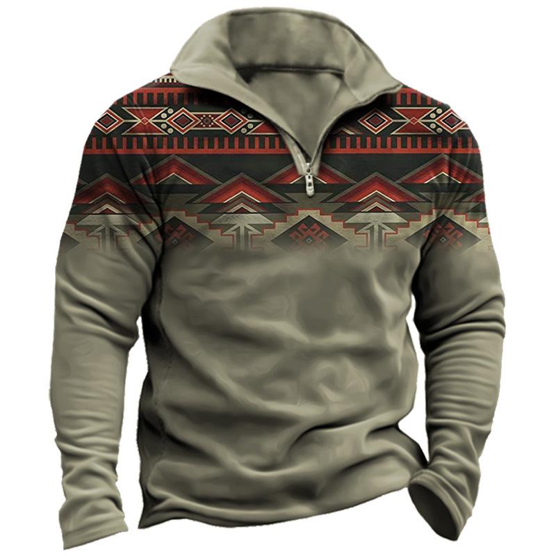 3D Digital Print Men's Half Zip Sweat