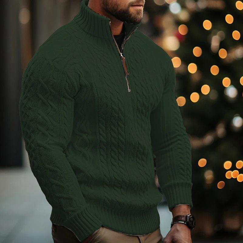 Winter New Men's Half Zip Sweater Jacket