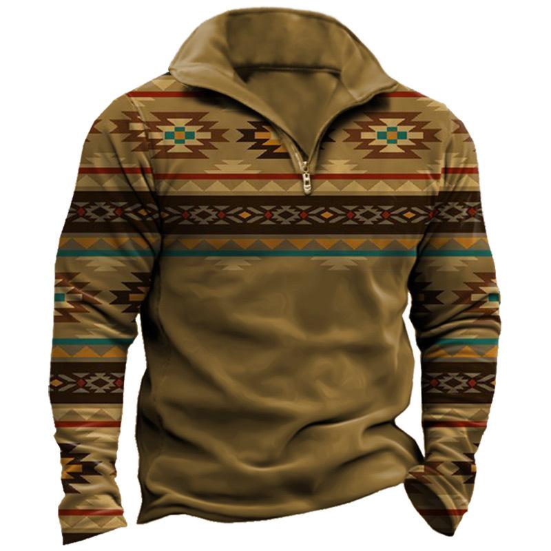 3D Digital Print Men's Half Zip Sweat