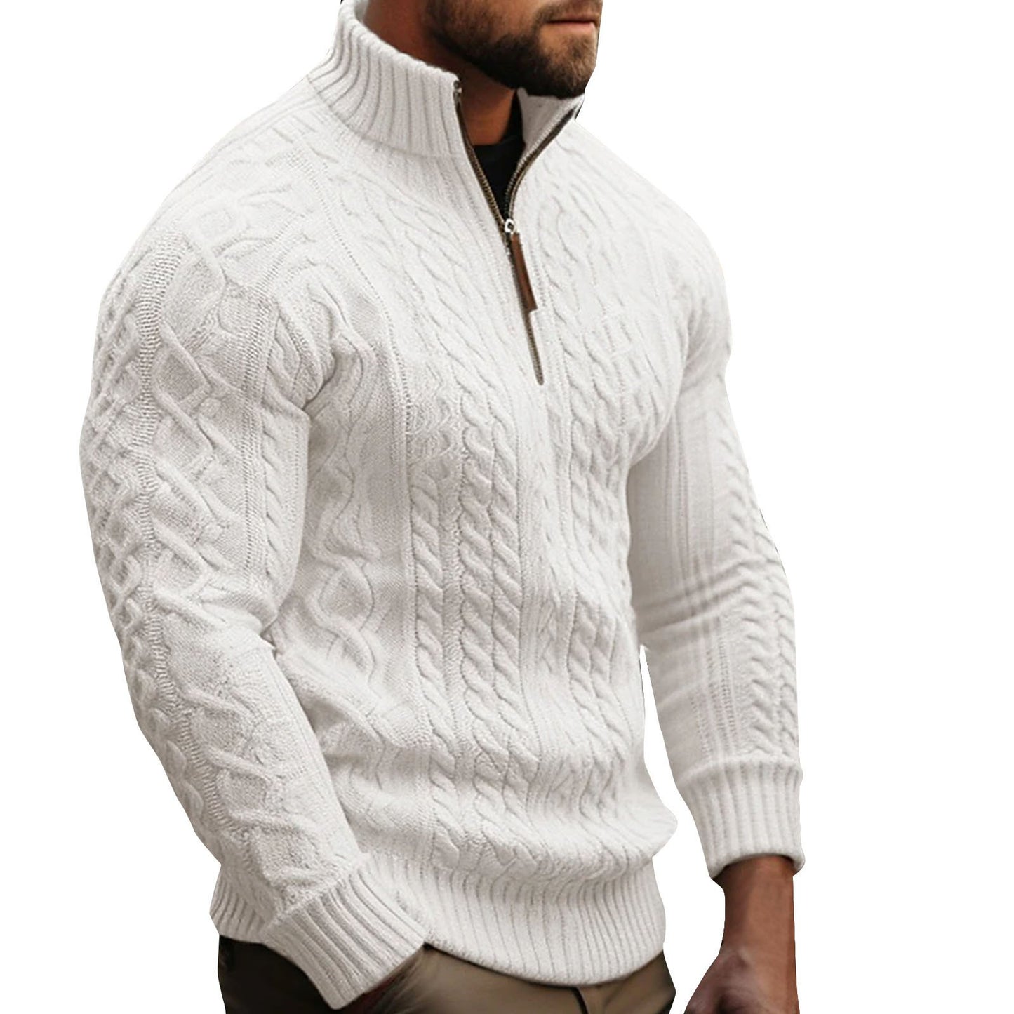 Winter New Men's Half Zip Sweater Jacket