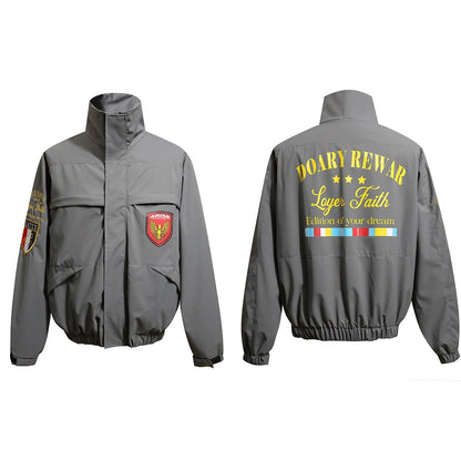 Vintage Classic Badge Bomber Jacket Coat