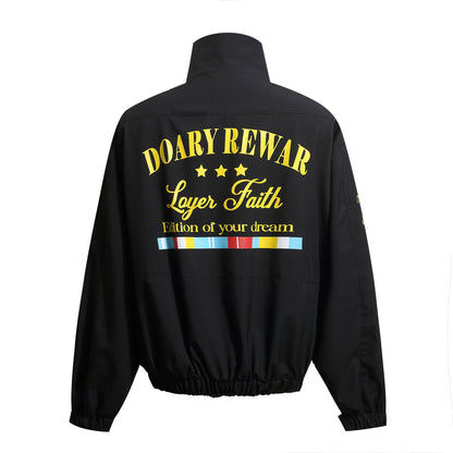 Vintage Classic Badge Bomber Jacket Coat
