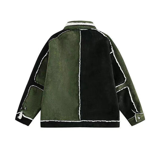 New embroidered contrasting suede jacket