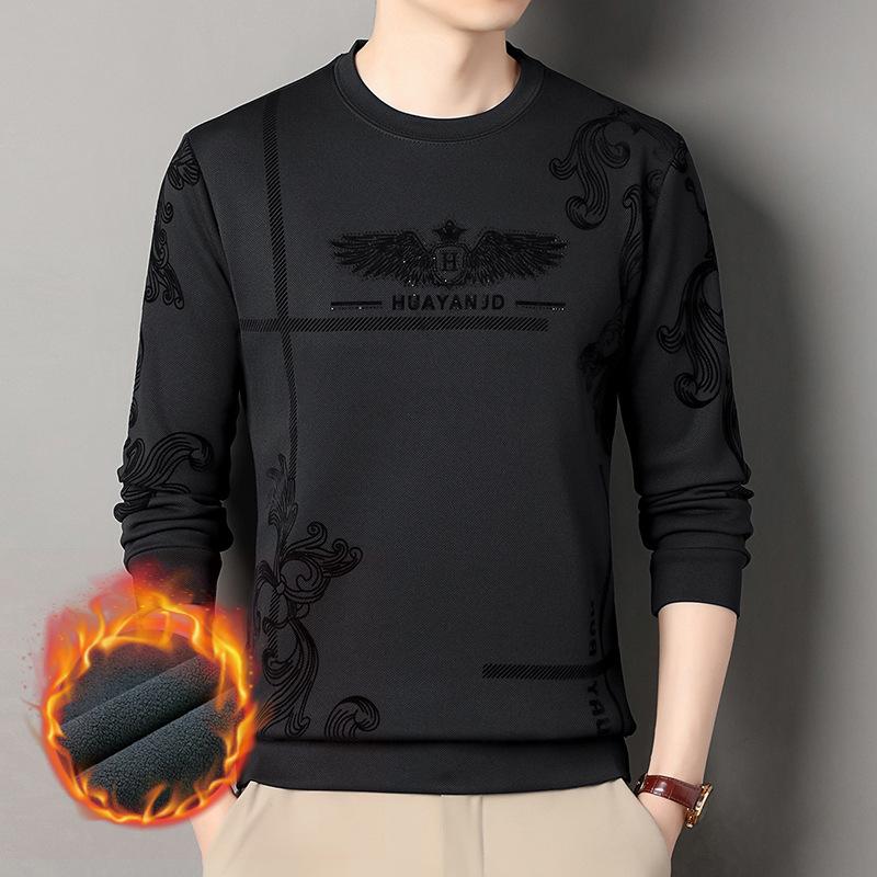 Men's Velvet Thickened Trendy Plush Printed Hoodie