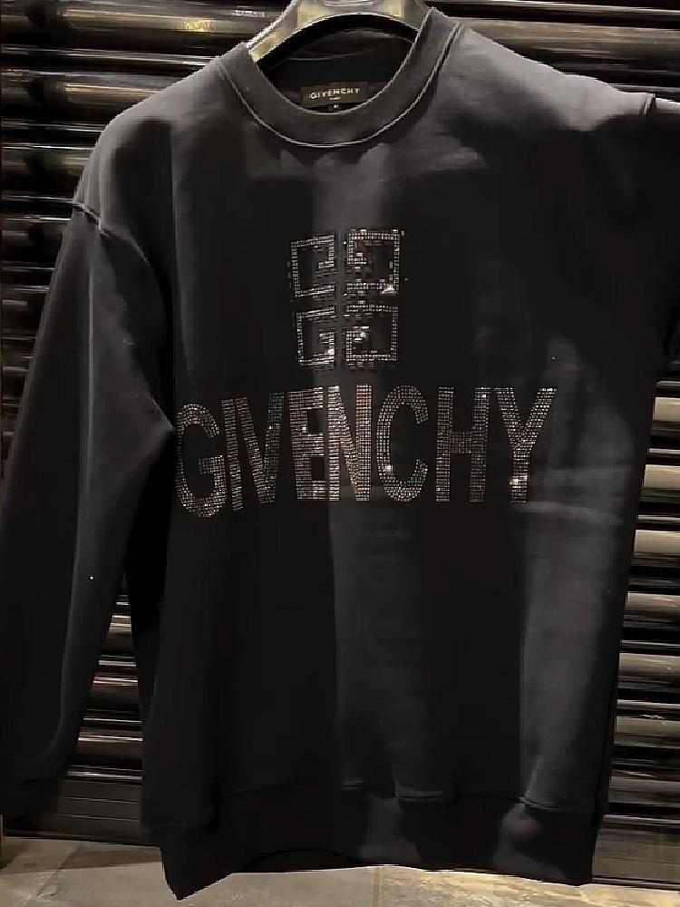 Cotton Creative Printed Rhinestone Sweatshirt