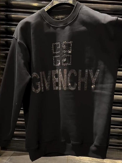 Cotton Creative Printed Rhinestone Sweatshirt